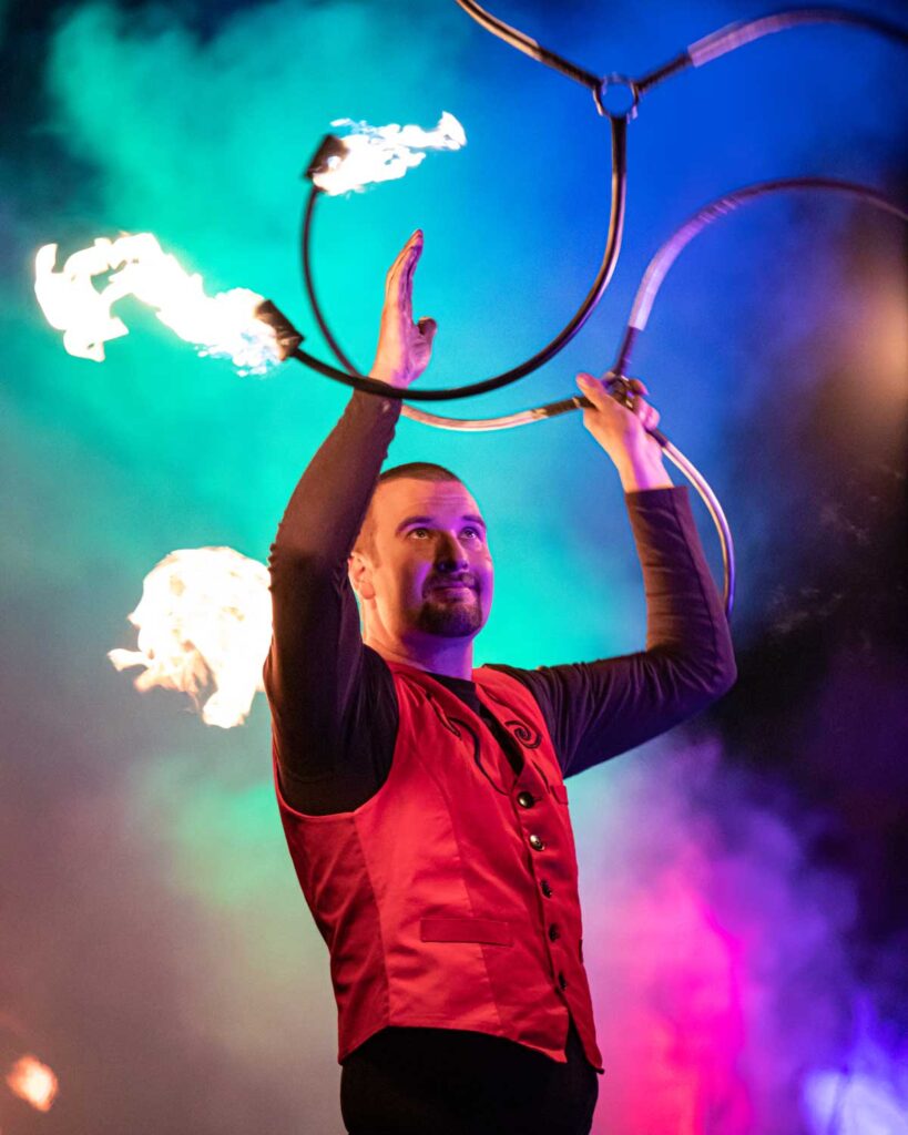 german fireartist with unique fireprops